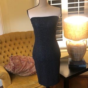 Sparkly strapless bodycon dress! Vintage small blk